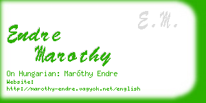 endre marothy business card